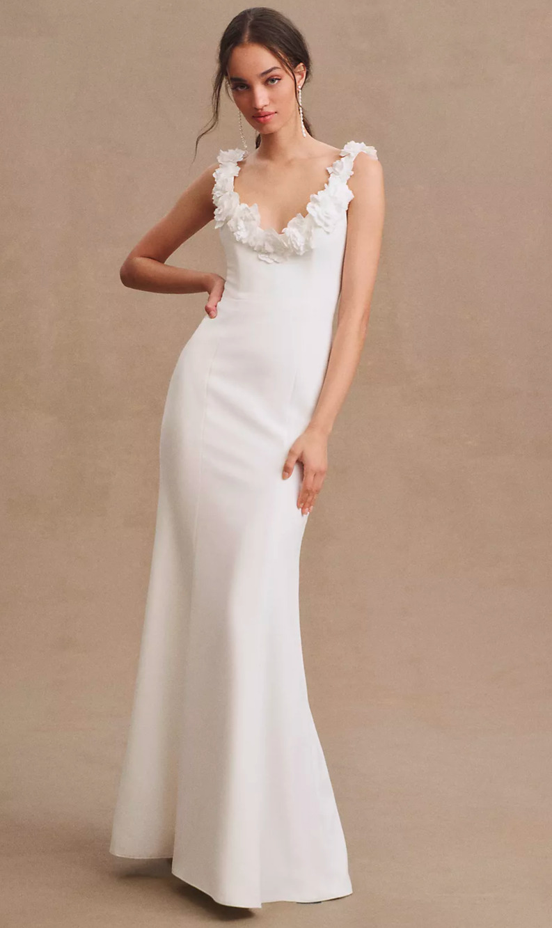 Wtoo by Watters Willa Wedding Dress Size 6 Ivory Floral Applique Bridal Gown